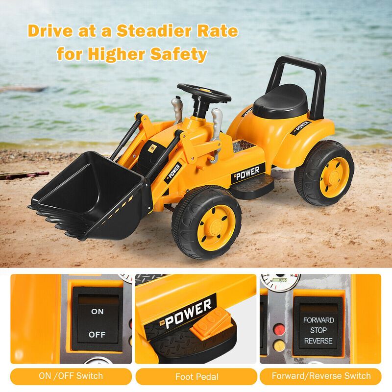 6V Electric Ride-On Excavator for Kids with Battery Powered Design image number 4