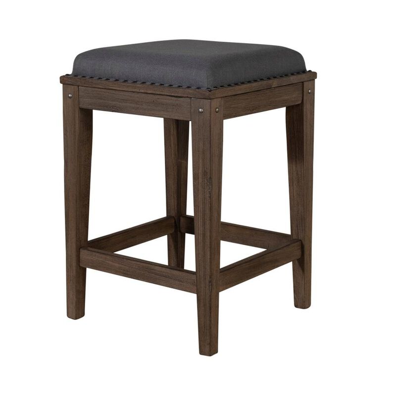 Starlight Canyon Home Brown Upholstered Console Stool, Solid Wood, Ideal for Vanity Desk