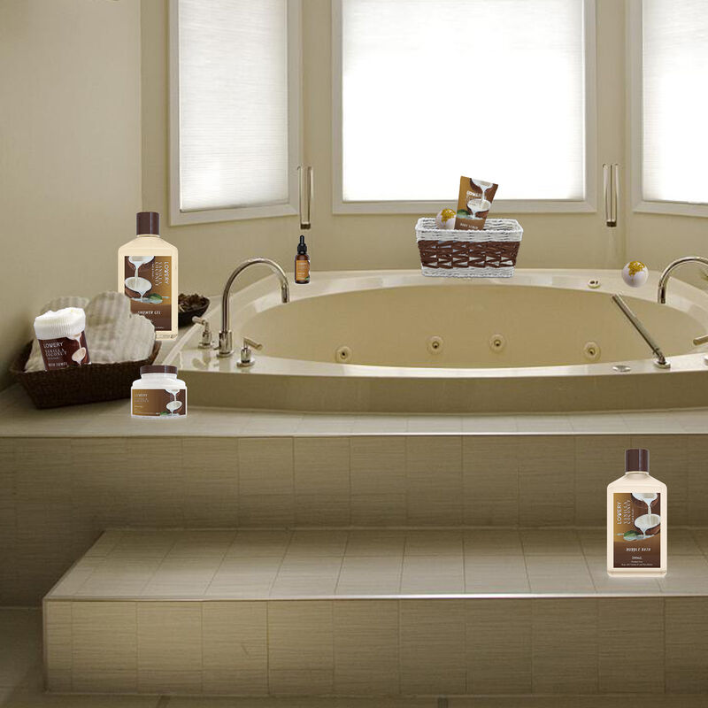 Bath and Body Gift Basket -Vanilla Coconut Home Spa - 9pc Set image number 5