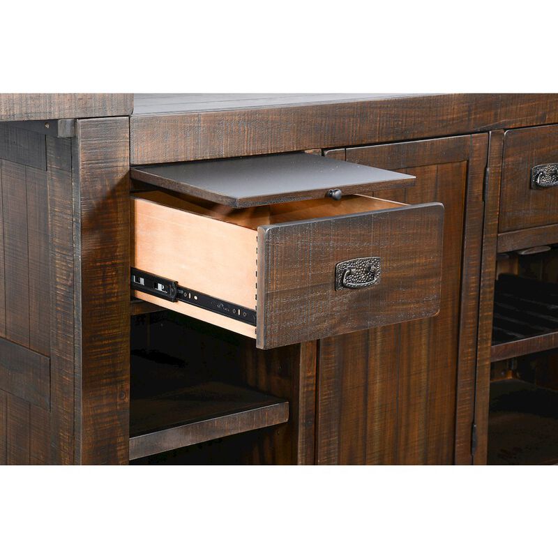 Sunny Designs 80" Traditional Wood Home Bar with Stools image number 6
