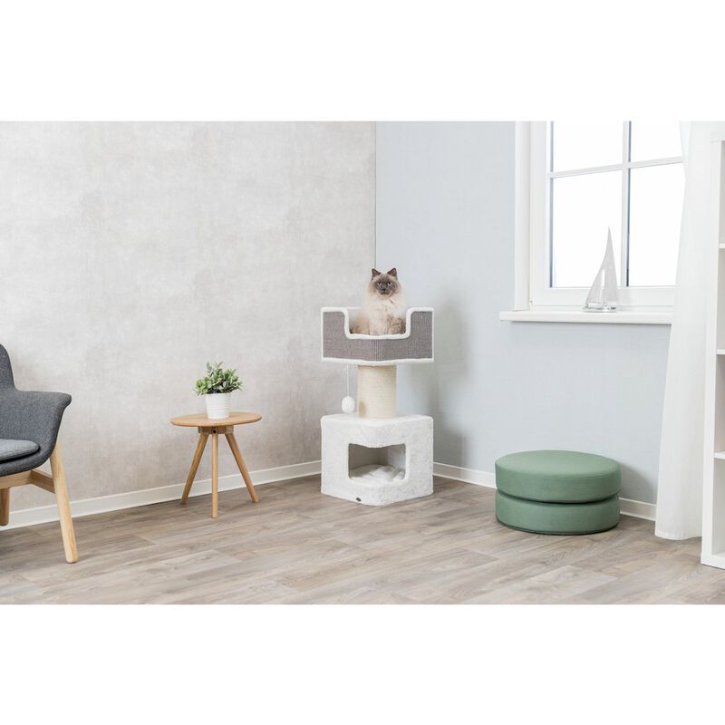 TRIXIE Ava XXL Jute & Plush 2-Level Cat Tree with Scratching Post & Condo image number 8