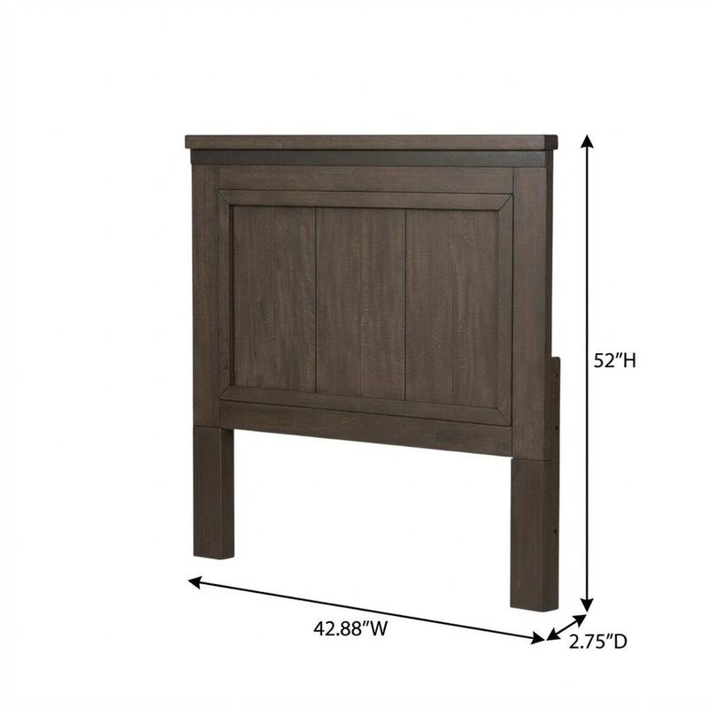 Liberty Furniture Rock Beaten Brown Twin Panel Headboard with Saw Cuts Rustic Solid Wood Design image number 5