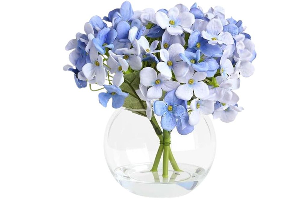 2 Piece Artificial Hydrangea Flowers Real Touch Vase Filler
