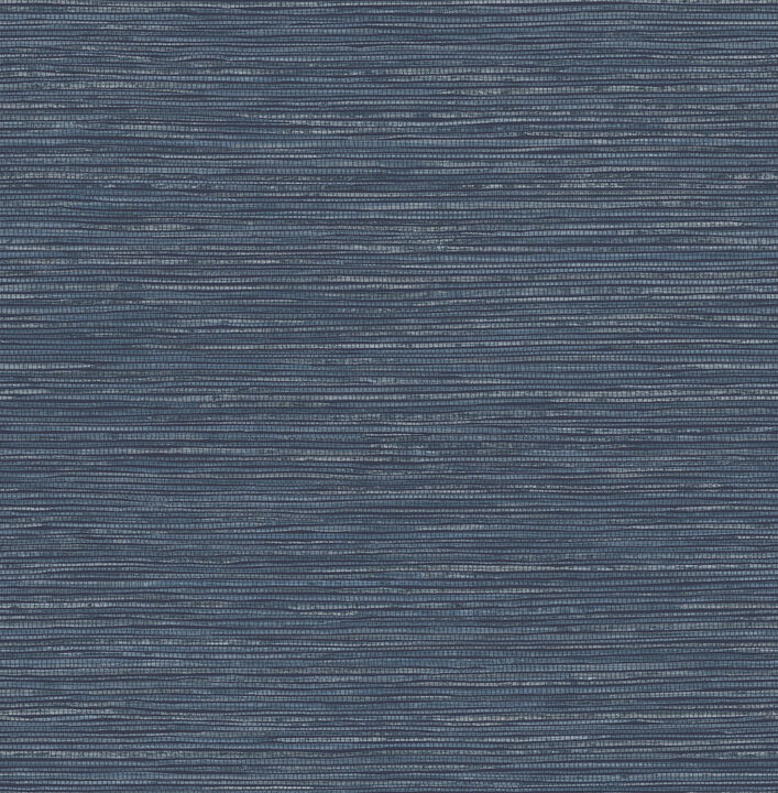 Alton Indigo Faux Grasscloth Wallpaper