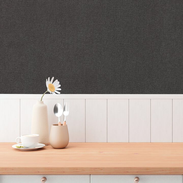 Hygge Home Plain Texture Black Wallpaper GG82162