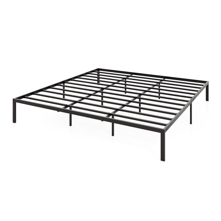 Heavy Duty Metal Bed Frame with Steel Slats – Durable Mattress Support Platform