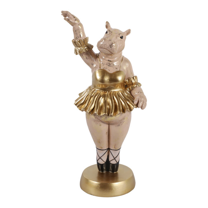 16x7" Ballerina Hippo, Gold