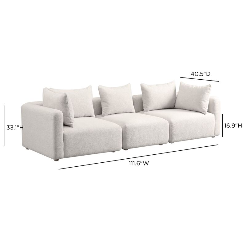 Hangover Cream Heavy Textured Fabric Sofa image number 4