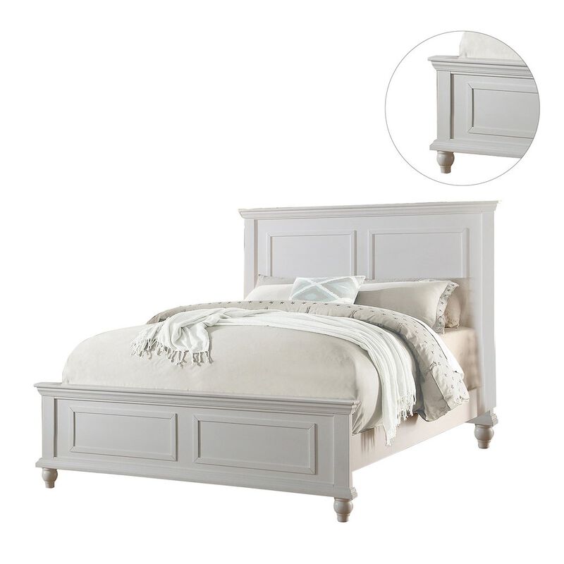 Simple Relax White Wood Bed image number 2