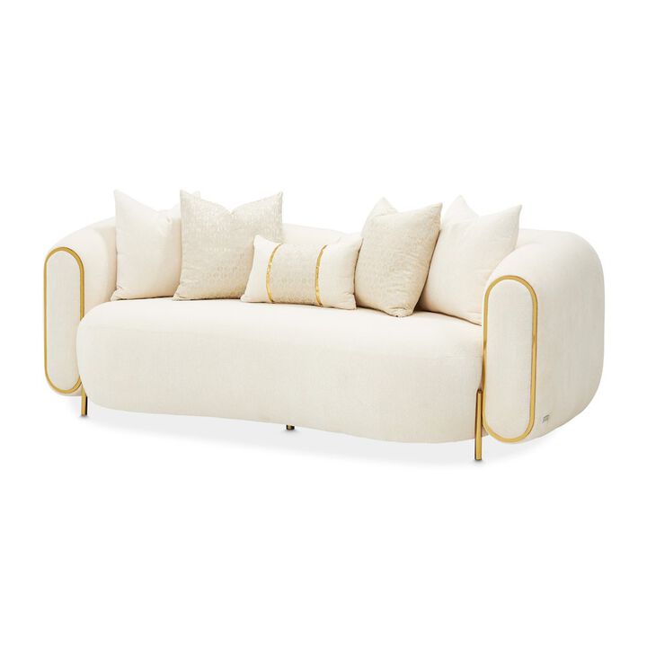 Michael Amini Sassani Loveseat - Crepe/Gold