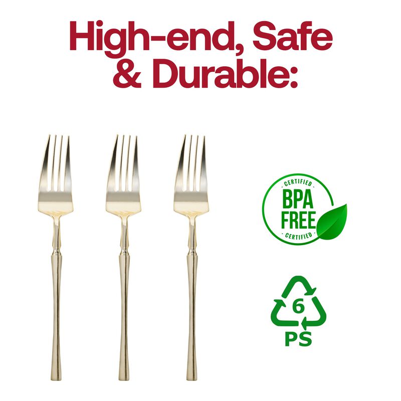 Solid Gold Moderno Plastic Dinner Forks (240 Forks) image number 5
