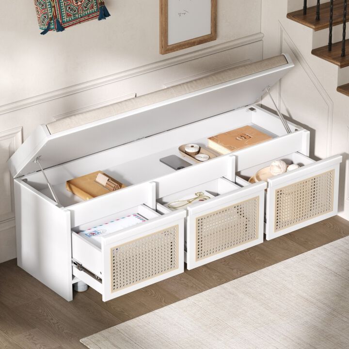 Seckbo Retro Button Tufted Upholstered Storage Bench