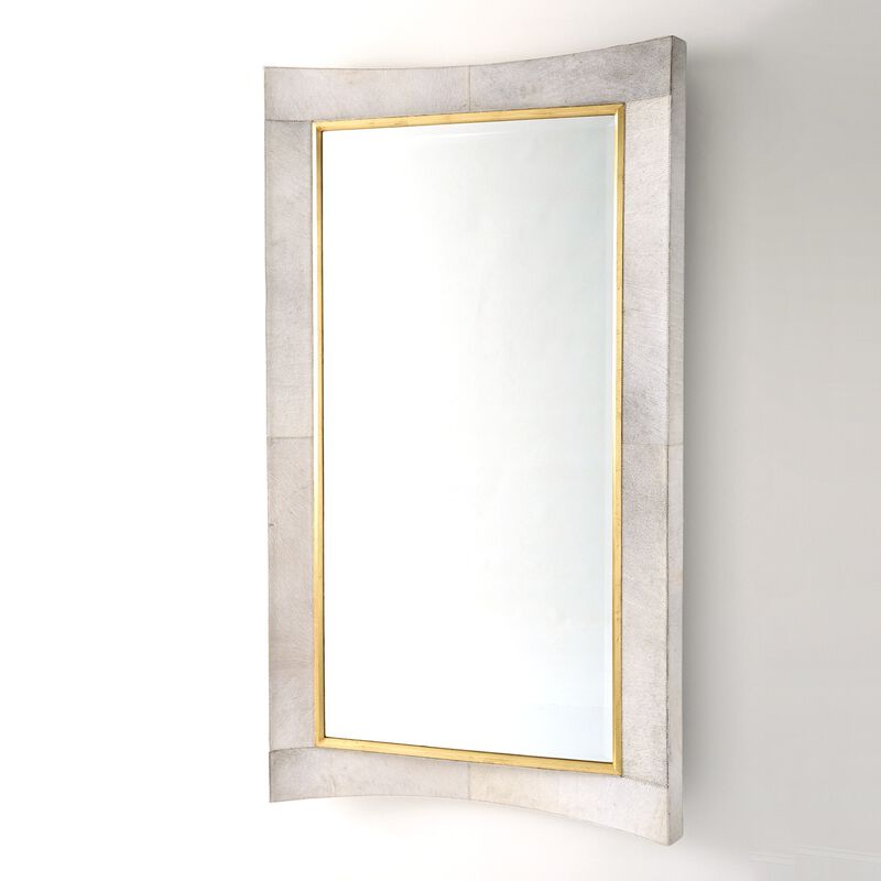 Curved Floor Mirror- Gold
