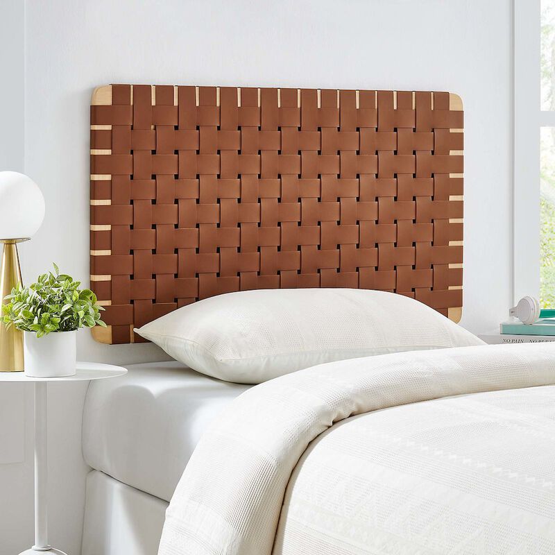 Sparta Weave Wall-Mount Vegan Leather Twin Headboard image number 6