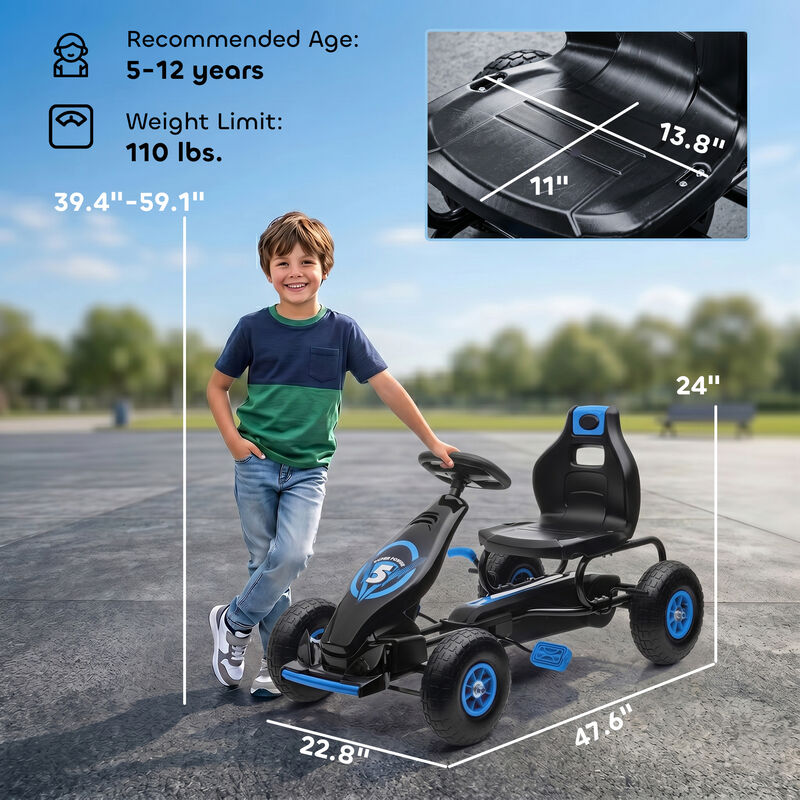 BreeBe Ergonomic Pedal Go Kart Kids Ride-on Toy with Tough, Wear-Resistant Tread image number 2
