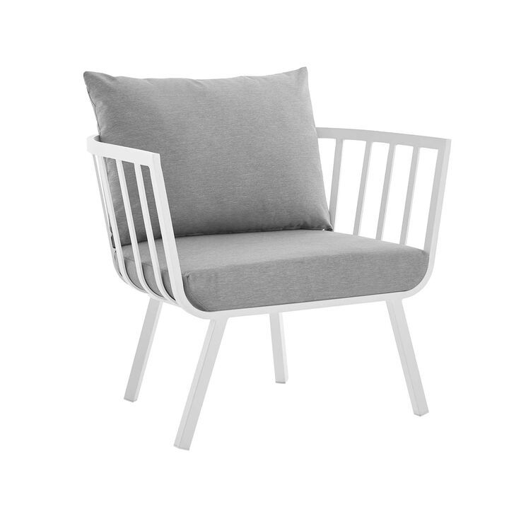 Modway Riverside Outdoor Furniture, Armchair, White Gray