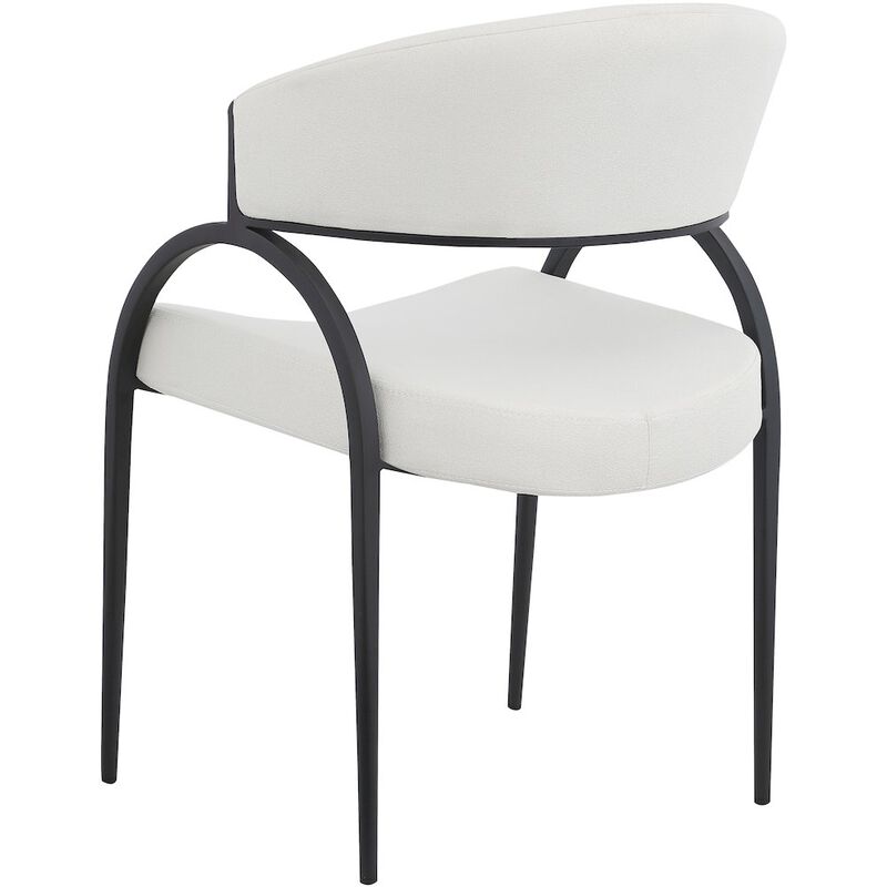 Meridian Furniture Privet Cream Linen Textured Fabric Dining Chair, Set of 2