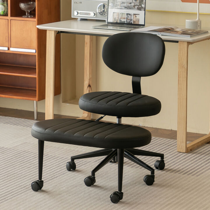GOODSILO Ergonomic Multi-Position Cross Legged Office Chair, Swivel Rolling Meditation Fidget Chair with Back Support for Home Office