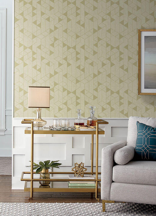 Fairbank Gold Linen Geometric Wallpaper