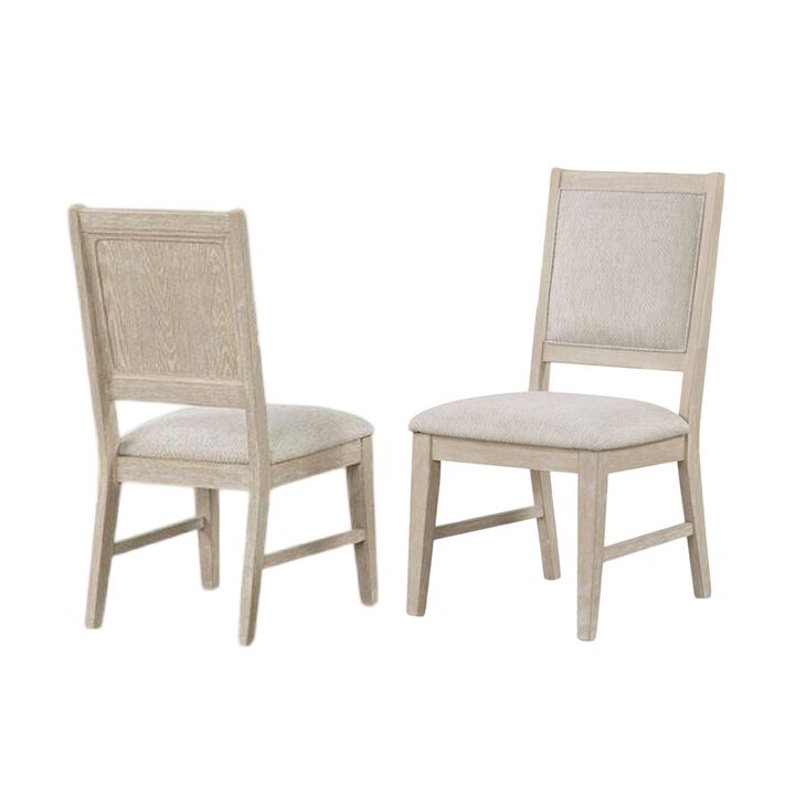 Rozie Dining Side Chair Set of 2, Tapered Legs, Light Oak Poplar Wood