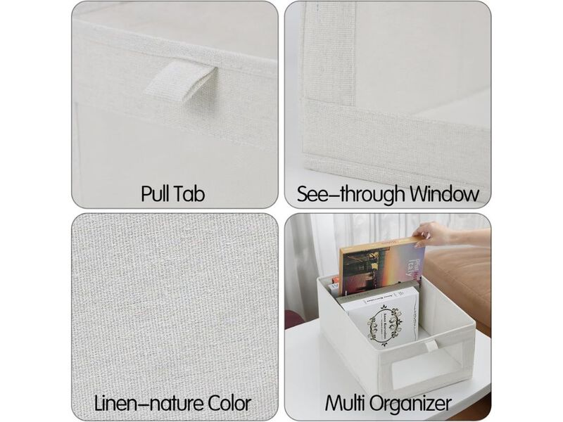 4-Pack Linen Storage Bins | Storage Containers for Clothing, Jeans, Towels image number 2