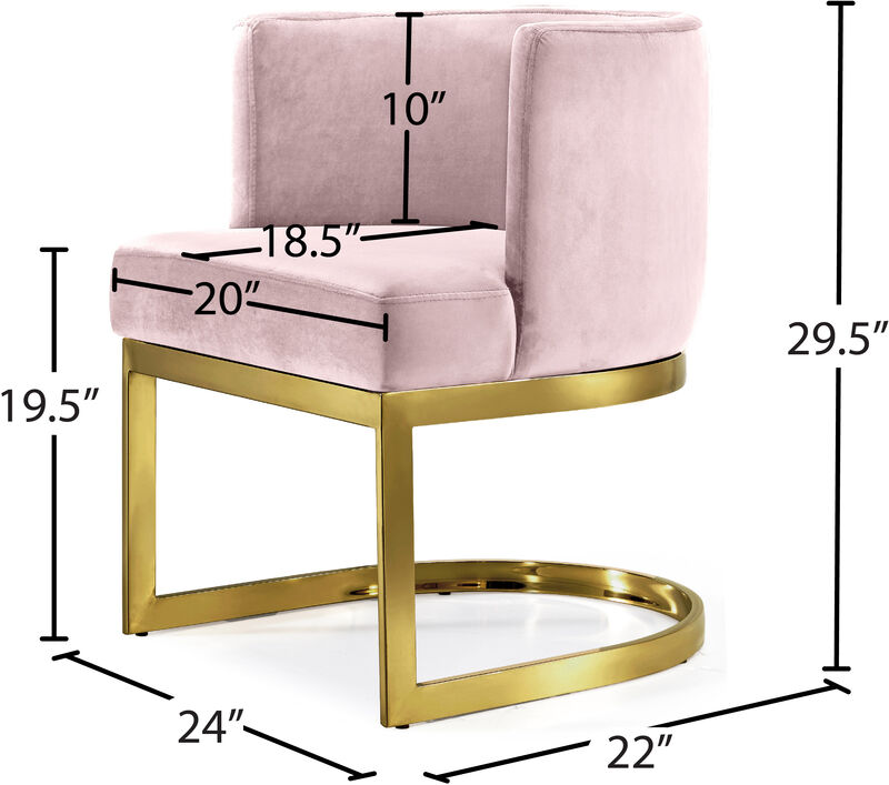 Meridian Furniture Gianna Pink Velvet Dining Chair image number 4