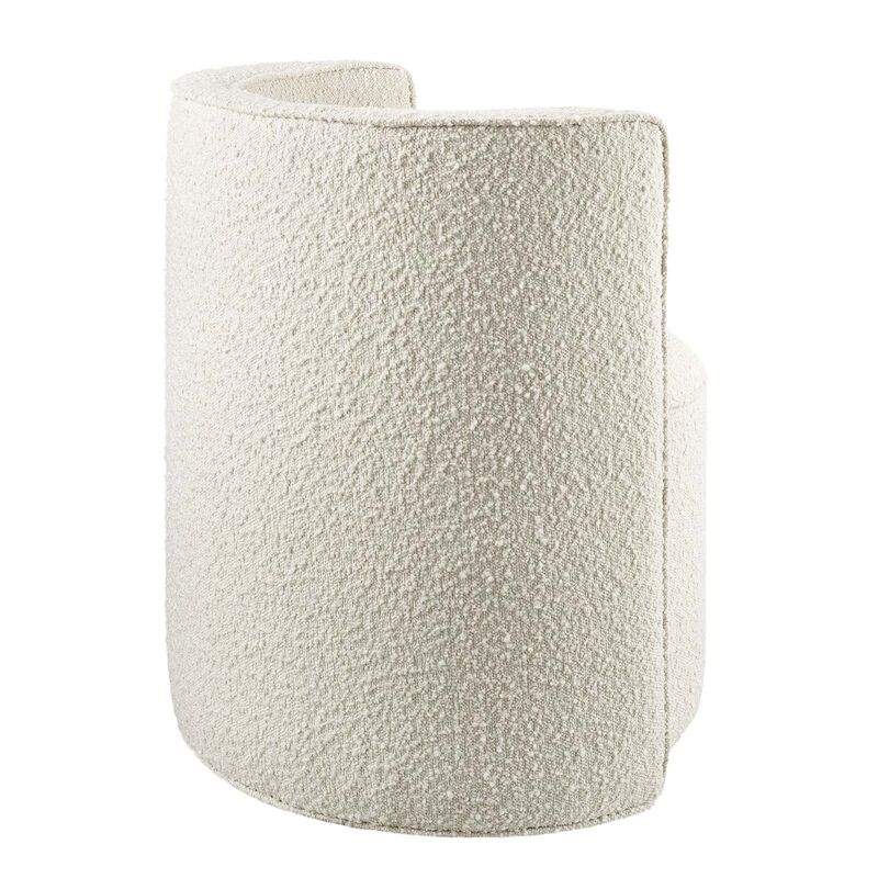 Della Boucle Fabric Swivel Chair White EEI-6223-IVO image number 3