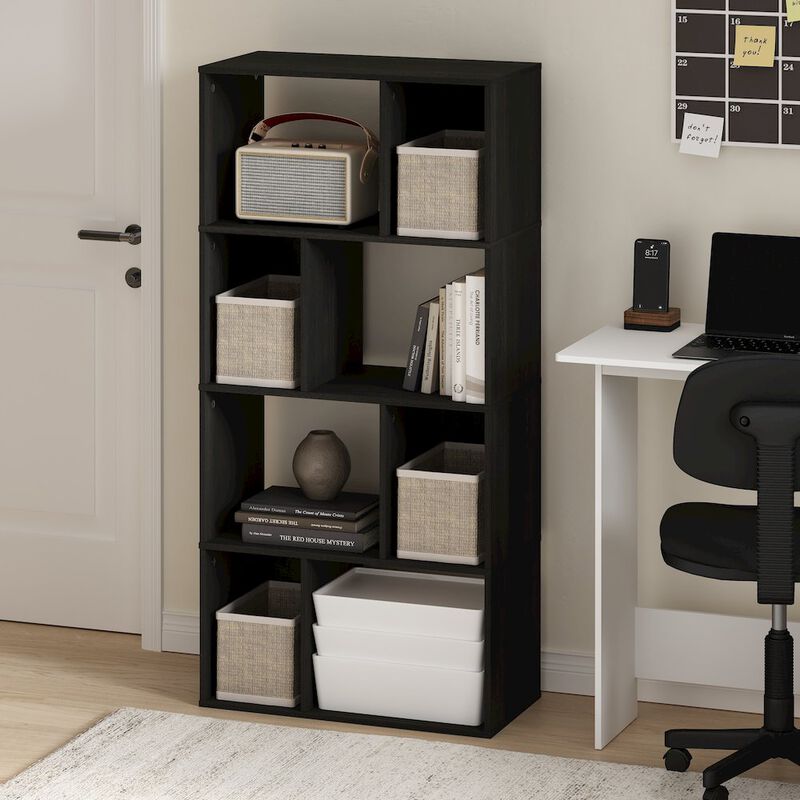 Daly 8-Cube Irregular Cubes Bookcase, Bookshelf, Storage Organizer, Espresso