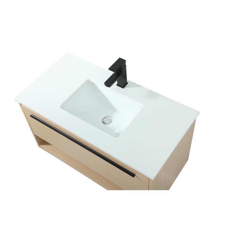 Elegant Kitchen and Bath 36 inch Single bathroom vanity in maple