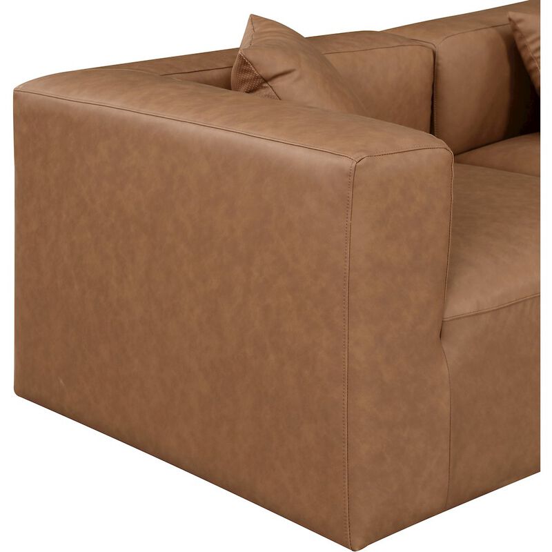Meridian Furniture Cube Brown Vegan Leather Modular Sofa