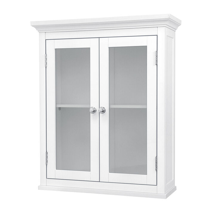 Teamson Home Madison Removable Wooden Wall Cabinet with 2 Doors- White