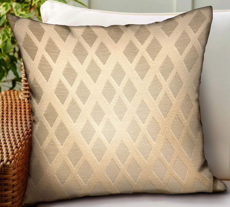 Plutus Brands Diamond Cascade Brown Geometric Luxury Outdoor/Indoor Throw Pillow image number 1