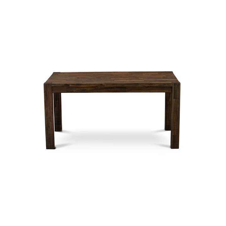 East West Furniture CN6-07-T  Beautiful Rectangular Table with Distressed Jacobean Color Table Top Surface and Asian Wood Dinette Table Wooden Legs - Distressed Jacobean Finish