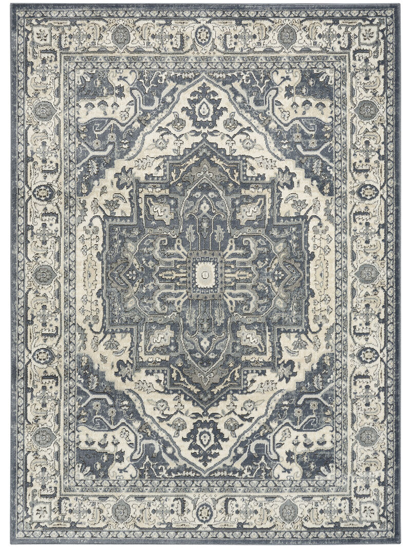 Quarry QUA18 Navy/Ivory 3'9" x 5'9" Rug