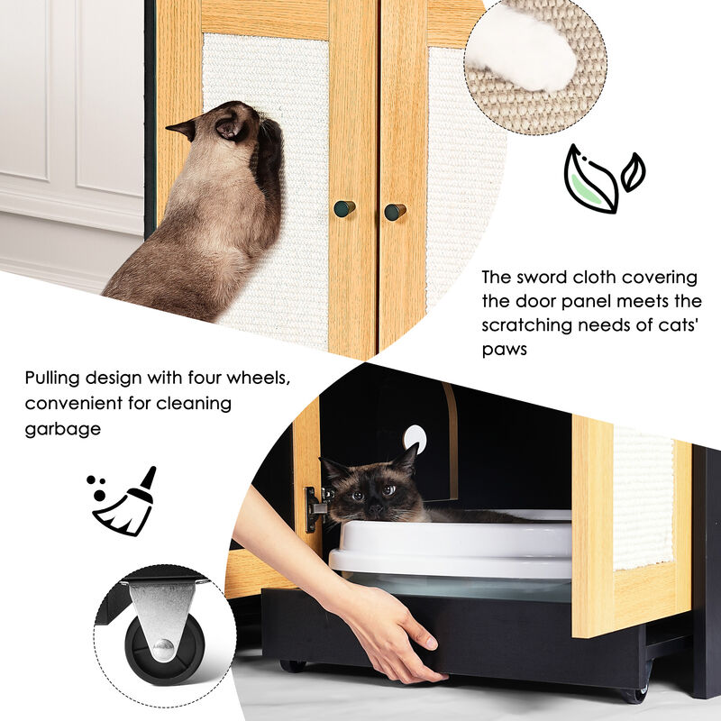 Dabmed Double Cat Litter Box Enclosure image number 4