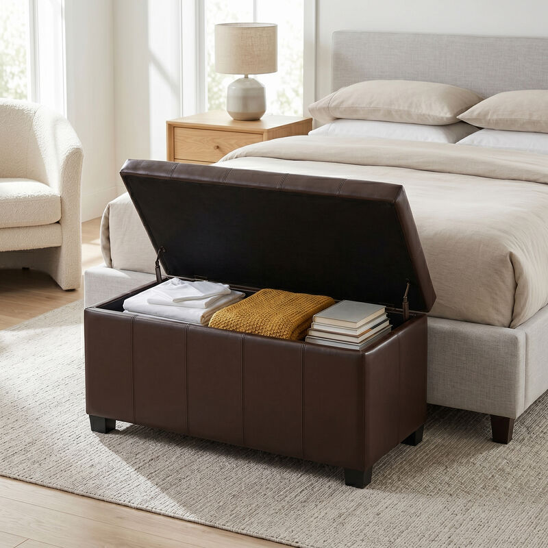Simpli Home Dover Storage Ottoman Bench image number 2