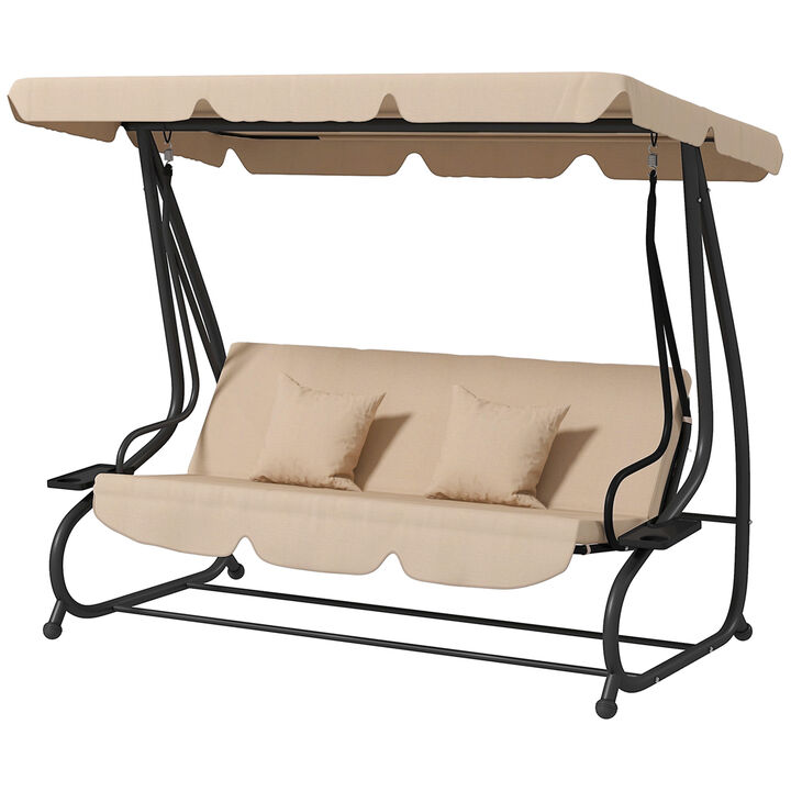 Hivvago Free-Standing Outdoor Swing Bench with Canopy