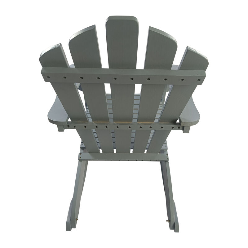 Streamdale Reclining Wooden Outdoor Rocking Adirondack Chair, Walnut image number 7