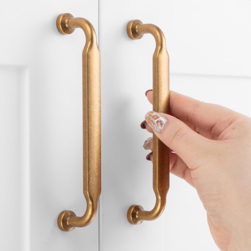 ASKANO 5 Inch Hole Centers, Antique Iron Footed Kitchen Cabinet Pull Vintage Handle ZP2302 | Pack of 10, Solid Retro Hardware fo