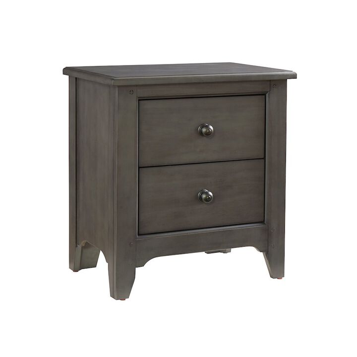 Westwood Design Taylor 2-Drawer Farmhouse Wood Nightstand In Dusk Gray