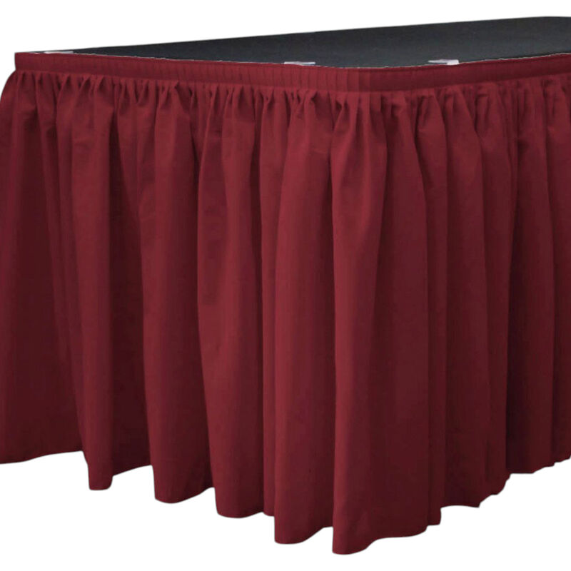 Event Table Skirt Polyester Poplin 21ft Length 29in Height with 15 Clips image number 1