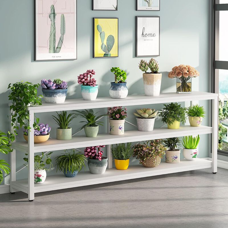Tribesigns Classic 3-Tier Wood Console Table with Metal Frame image number 3