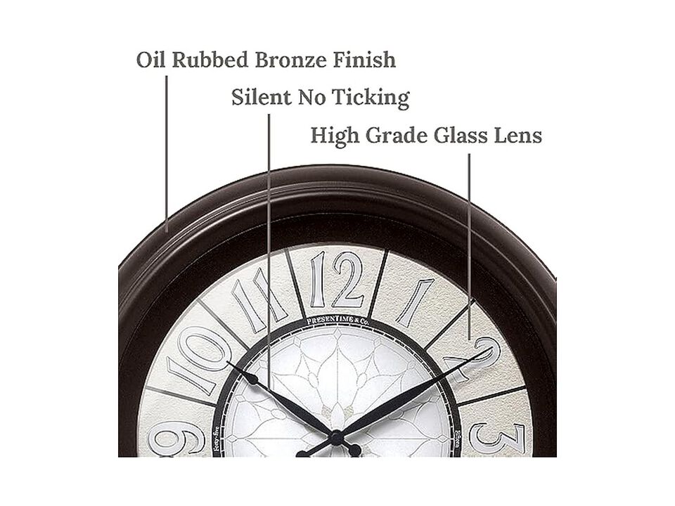 Luminous Oil Rubbed Bronze Finish Night Wall Clock 18 Inch Glow In Dark