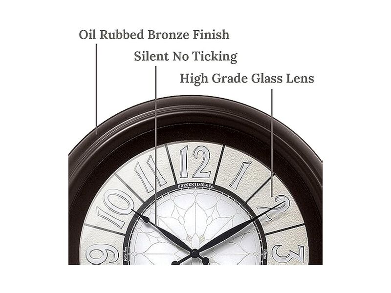 Luminous Oil Rubbed Bronze Finish Night Wall Clock 18 Inch Glow In Dark image number 1
