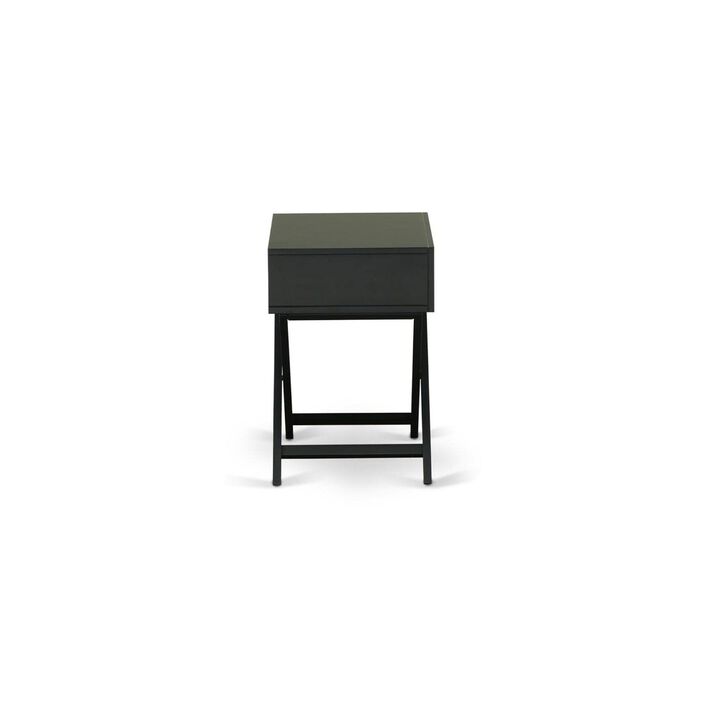 East West Furniture One Pc Gorgeous Hamilton Small Black Rectangular Table with Drawer, 1-Pack, Finish