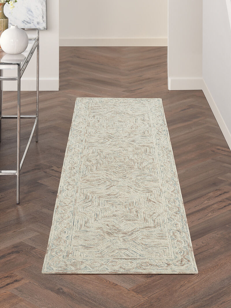 Interlock ITL03 Blue/Ivory 2'3" x 7'6" Rug image number 5
