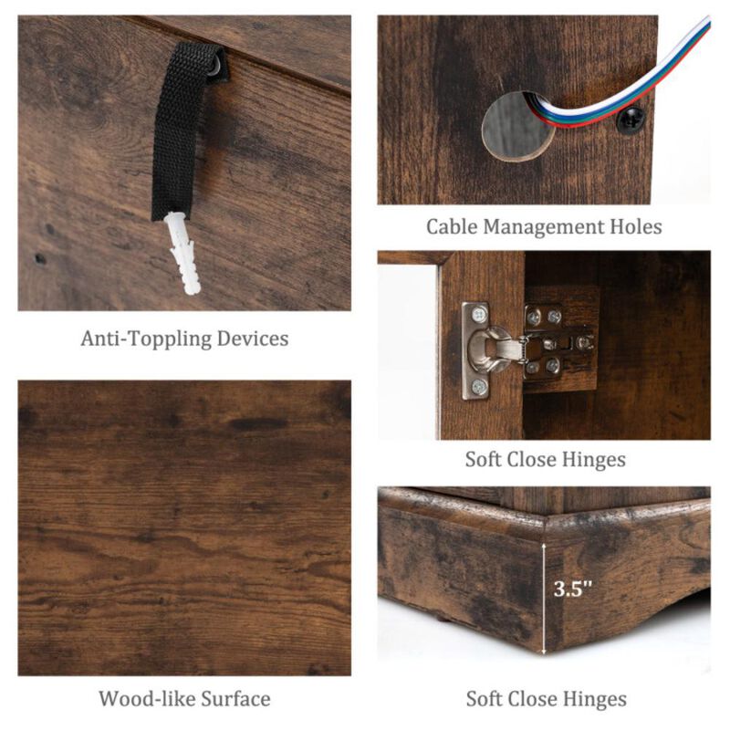 Hivvago Fireplace TV Stand with Remote Controls and Thermostat for TVs Up to 50 Inch