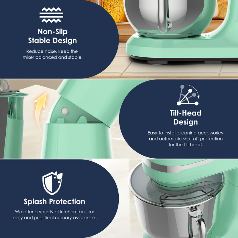 5.5QT Electric Stand Mixer, 12-Speed Tilt-Head Food Mixer, 350W Dough Mixer with Dishwasher Safe Stainless Steel Bowl image number 5