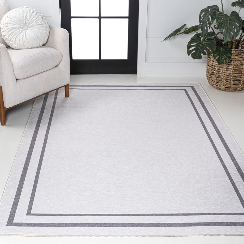 Sloane Classic 2-Stripe Border Washable Area Rug