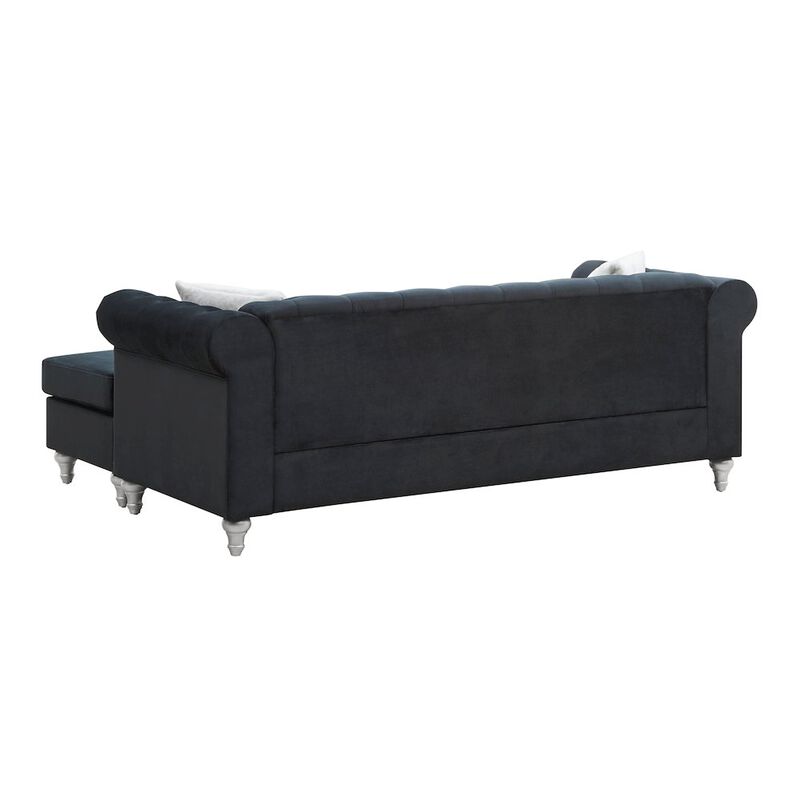Glory Furniture Raisa Sofa Chaise in Black Color image number 2